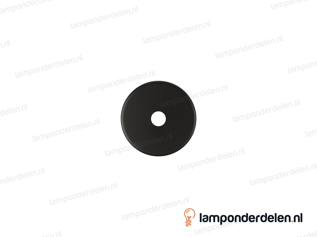 Sierafdekplaat metaal zwart glad - 5 cm - gat 10,5 mm