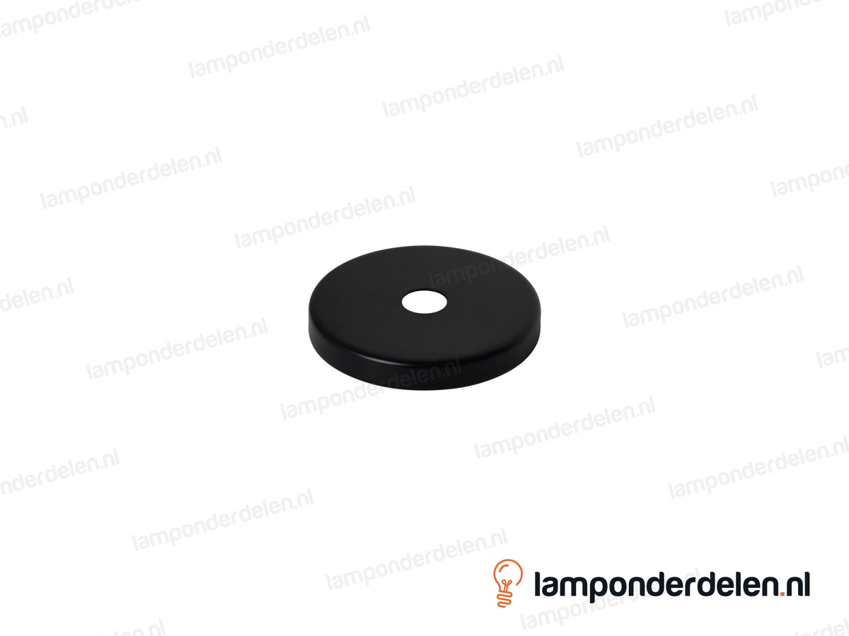 Sierafdekplaat metaal zwart glad - 5 cm - gat 10,5 mm