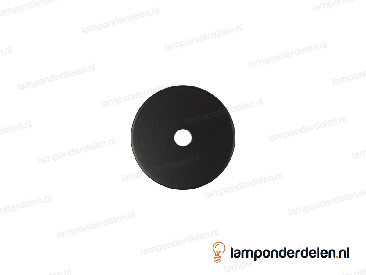 Sierafdekplaat metaal zwart glad - 6 cm - gat 10,5 mm