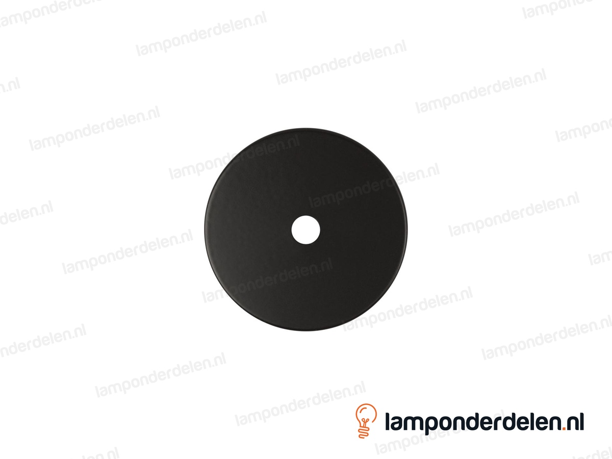 Sierafdekplaat metaal zwart glad - 7 cm - gat 10,5 mm