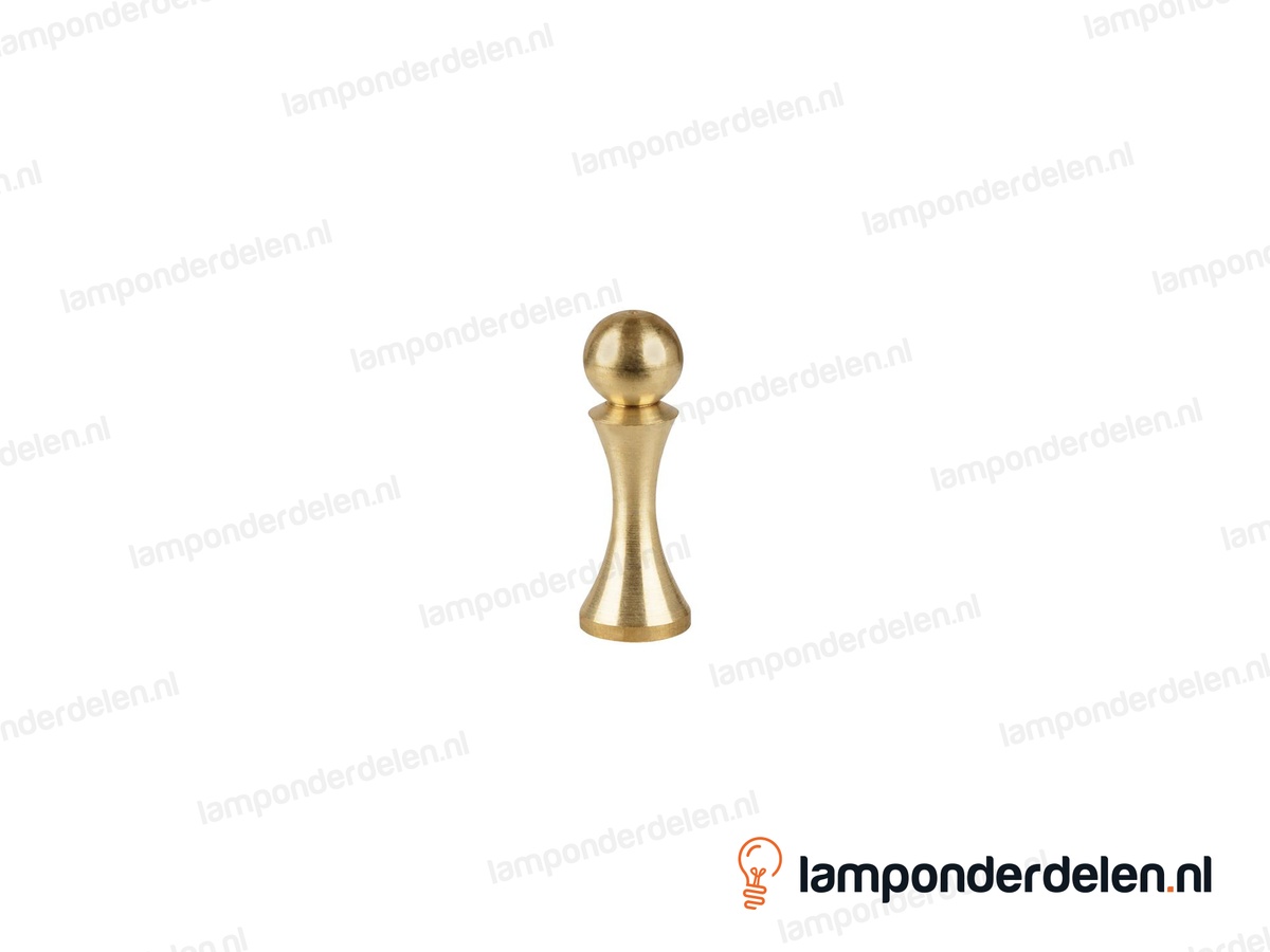 Sierknop messing loper - 13 x 38 mm - binnendraad M10x1