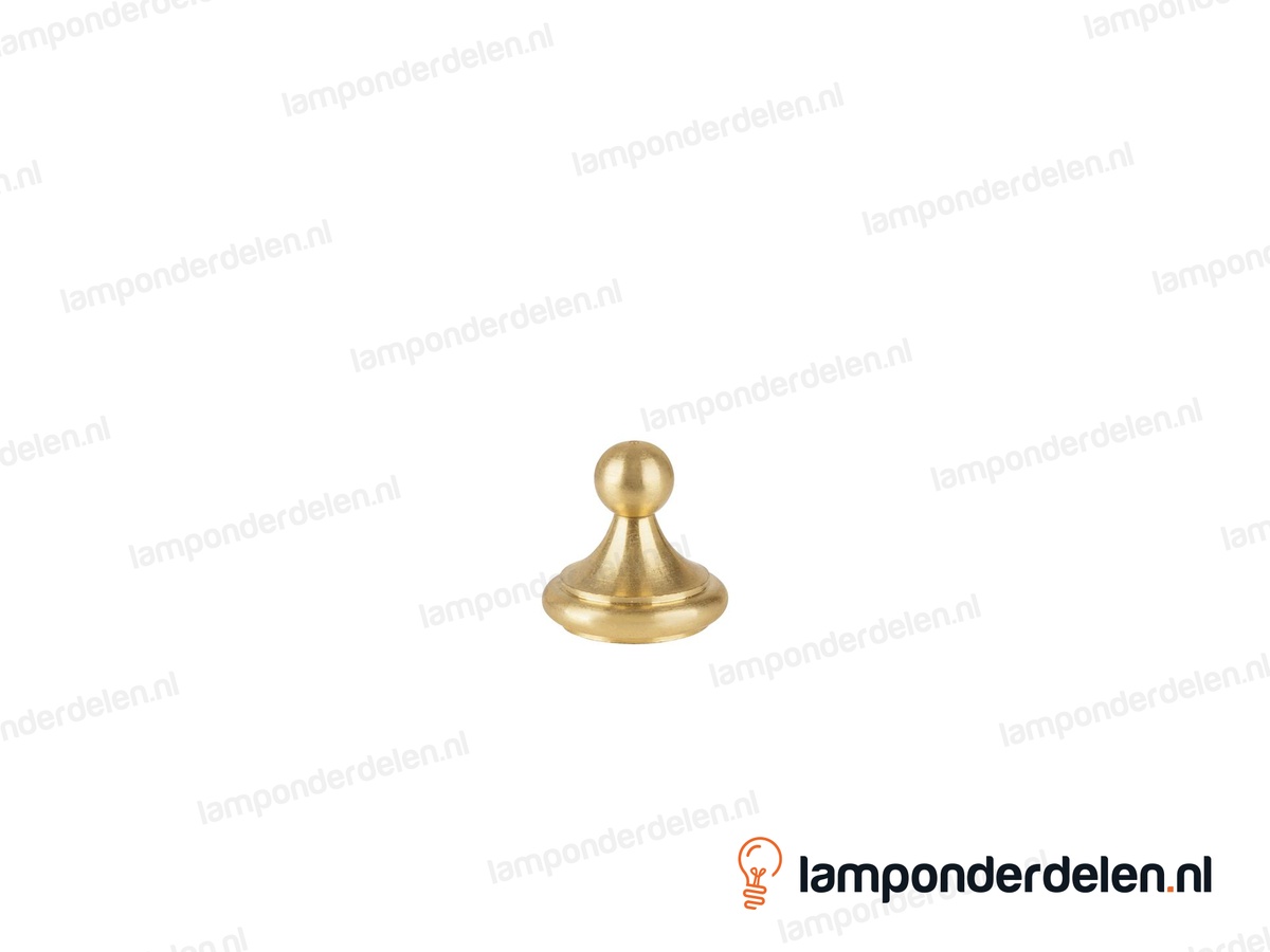 Sierknop messing pion - 22 x 22 mm - binnendraad M10x1