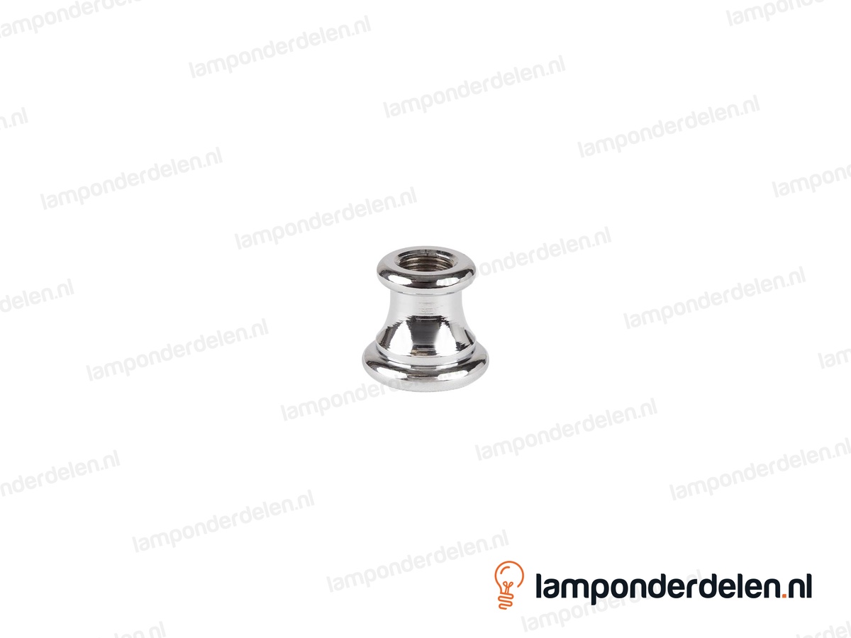 Siermof messing chroomkleurig - hoogte 20 mm - binnendraad M10x1