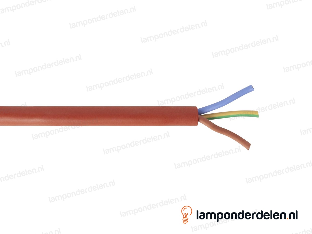 Siliconenkabel rood rond - 3 x 0,75 mm²