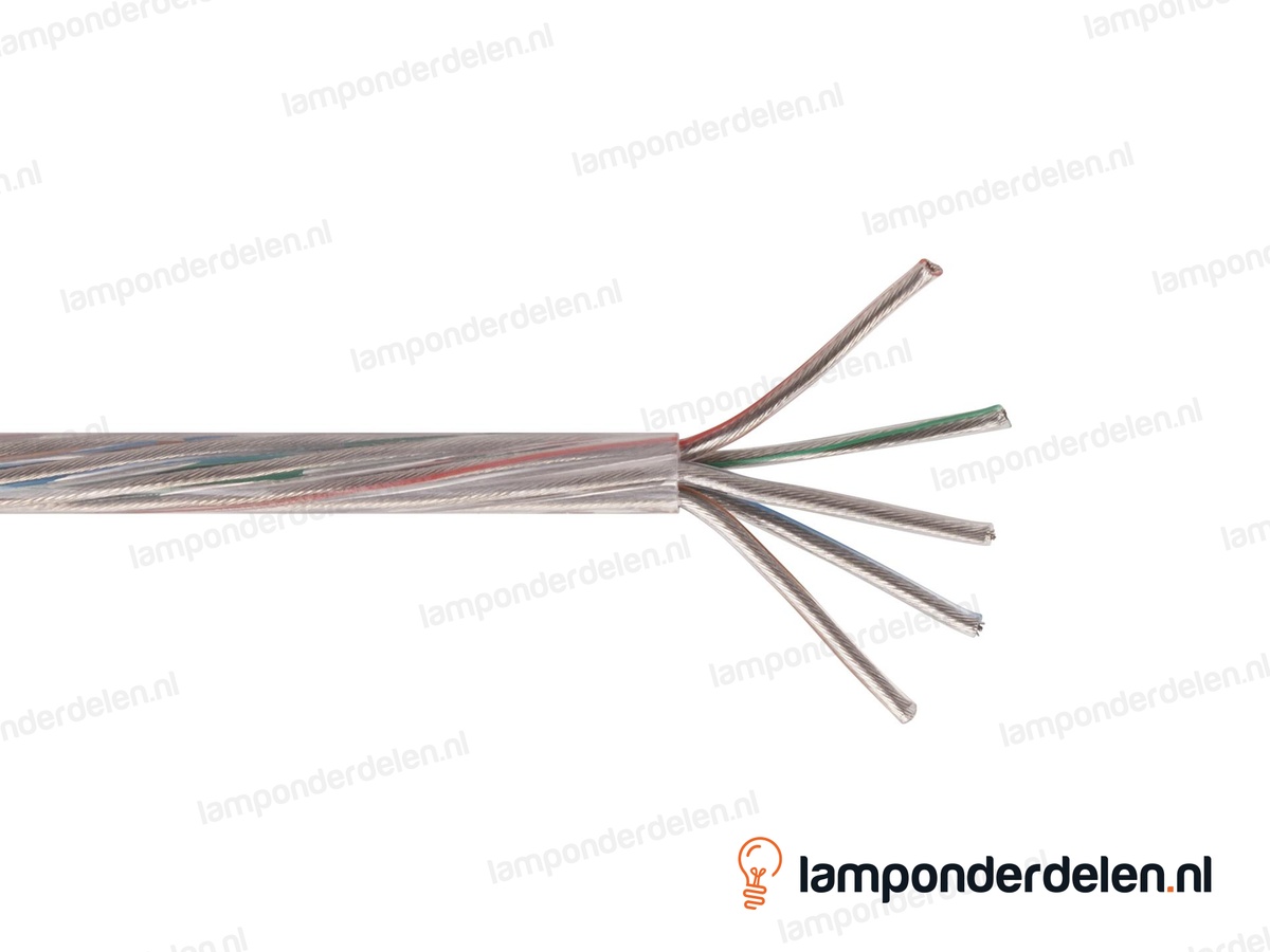Snoer transparant rond - 5 x 1,5 mm²