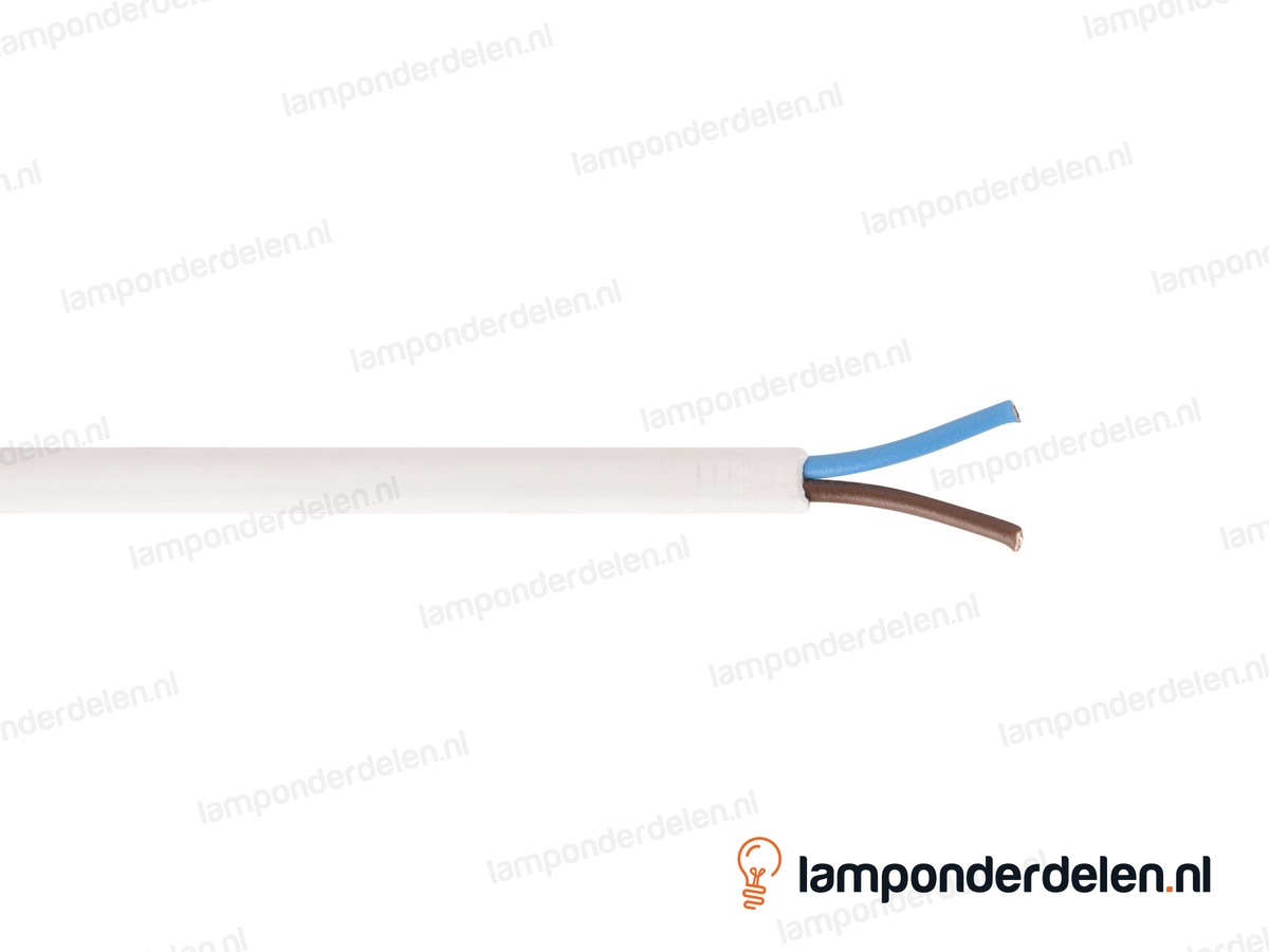 Snoer wit plat - 2 x 0,75 mm²