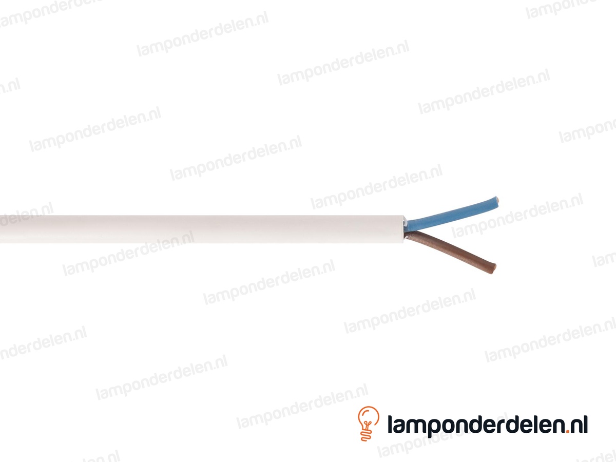 Snoer wit rond - 2 x 0,75 mm²