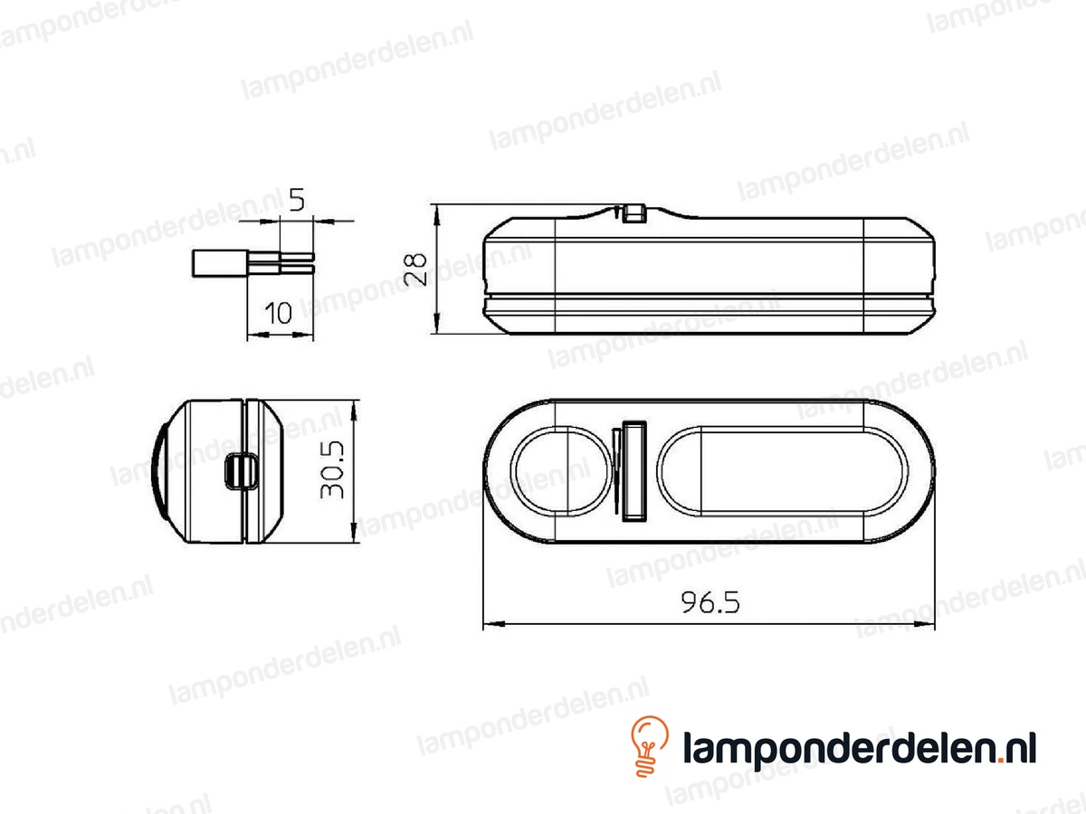 Snoerdimmer kunststof transparant LED - 4 tot 25 watt - maximaal vier LED lampen