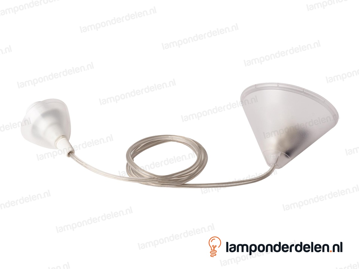 Snoerpendel kunststof transparant met fitting E14 - lengte 120 cm