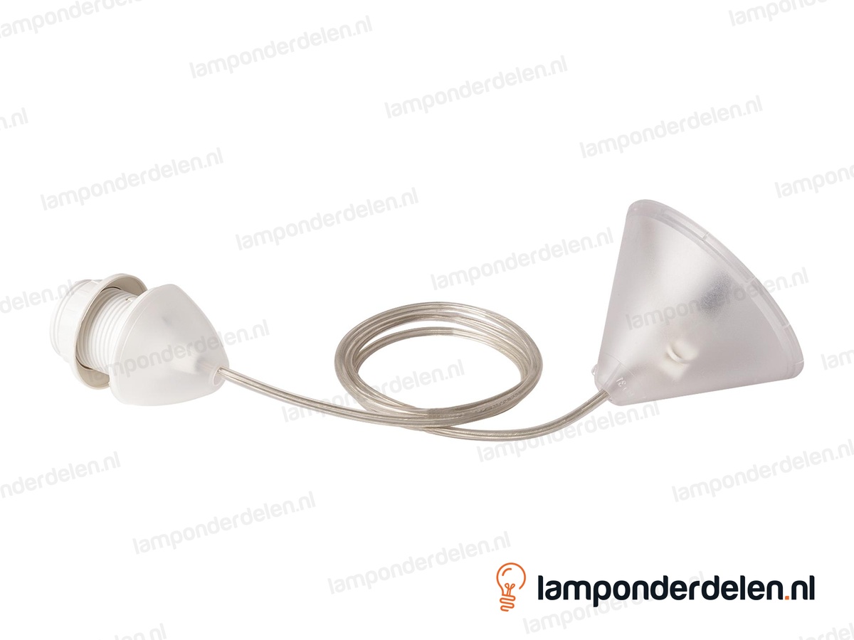 Snoerpendel kunststof transparant met fitting E27 - lengte 140 cm