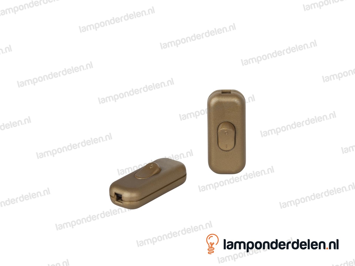 Snoerschakelaar kunststof goud