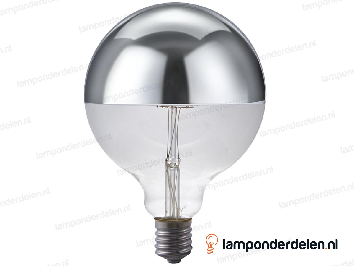 SPL filament LED kopspiegel globelamp - E27 - G125 - zilver - 7W - dimbaar