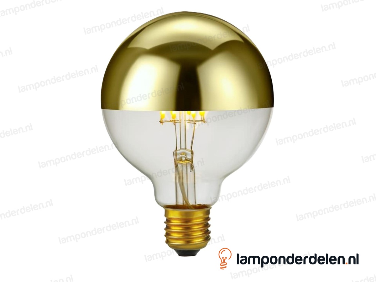 SPL filament LED kopspiegel globelamp - E27 - G95 - goud - 7W - dimbaar