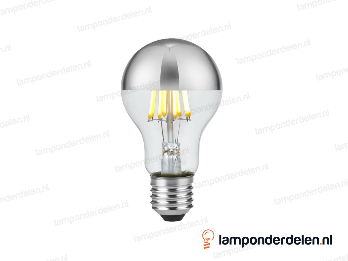 SPL filament LED kopspiegel standaardlamp - E27 - A60 - zilver - 6,5W - dimbaar