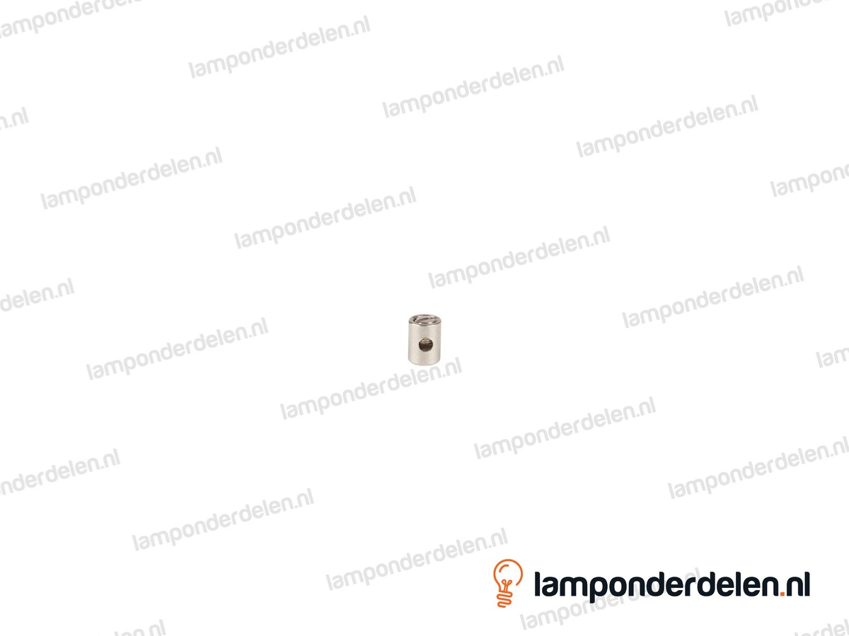 Staaldraad schroefnippel messing nikkelkleurig