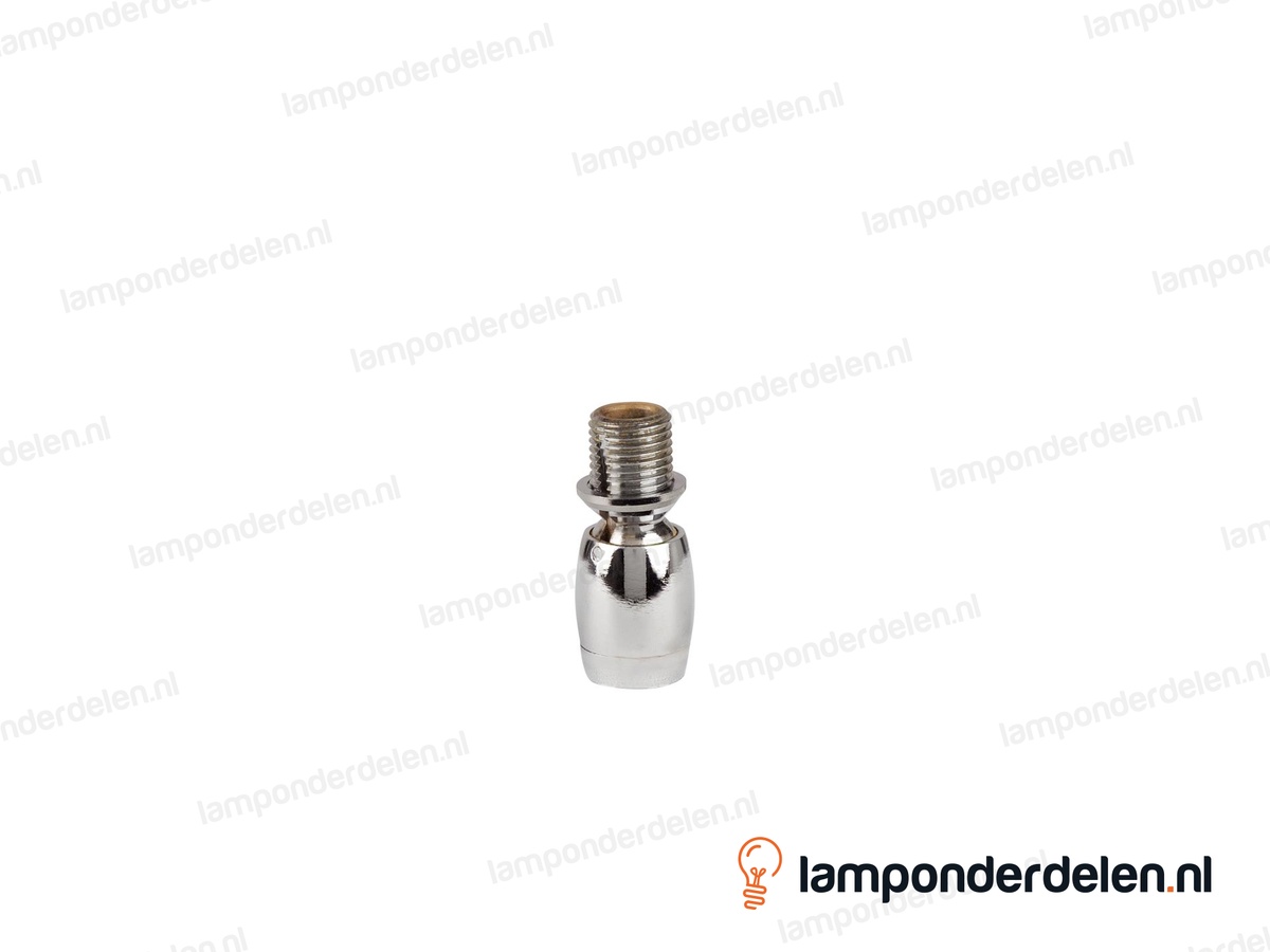 Stelgewricht messing chroomkleurig klein - 14 x 32 mm - binnendraad en buitendraad M10x1