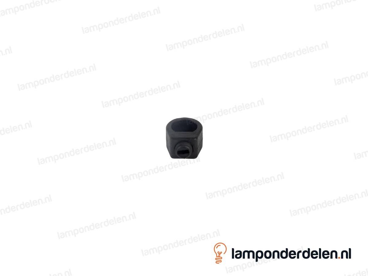 Stelring kunststof zwart hoekig met borgschroef - 14 x 8,5 mm - gat 7 mm