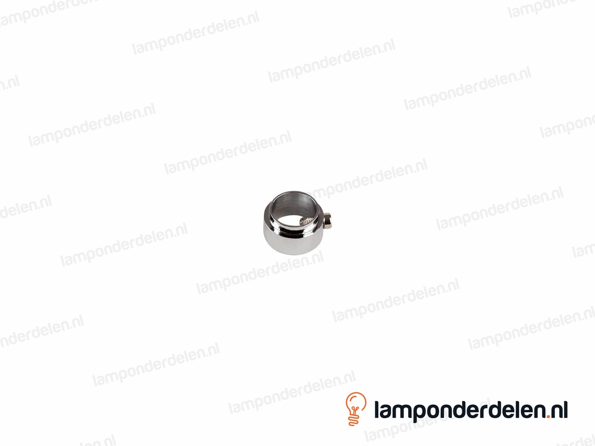 Stelring messing chroomkleurig felsrand met borgschroef - 14 x 8,5 mm - gat 10,5 mm