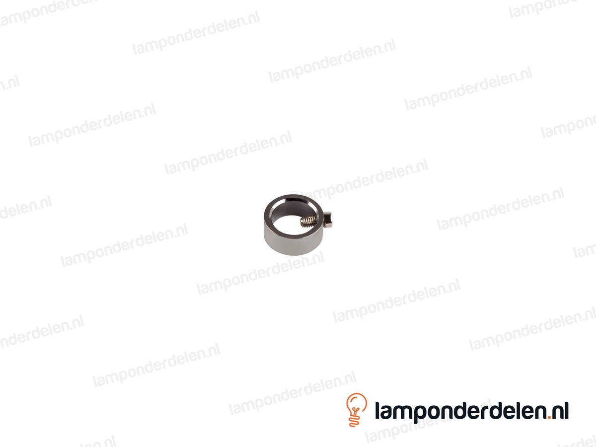 Stelring messing chroomkleurig met borgschroef - 14 x 6 mm - gat 10,5 mm