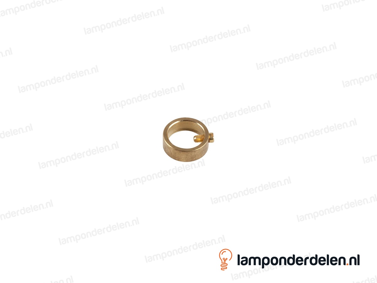 Stelring messing met borgschroef - 17 x 6 mm - gat 13,5 mm