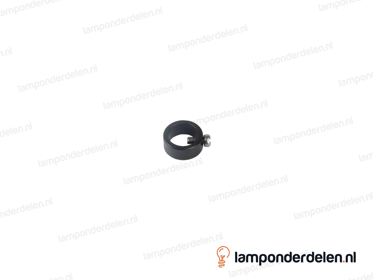 Stelring messing zwart met borgschroef - 14 x 6 mm - gat 10,5 mm