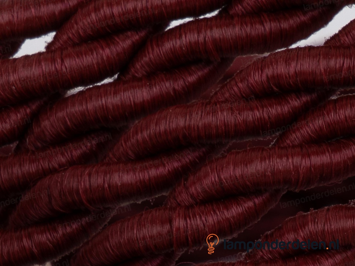 Strijkijzersnoer bordeauxrood gedraaid - 2 x 0,75 mm²