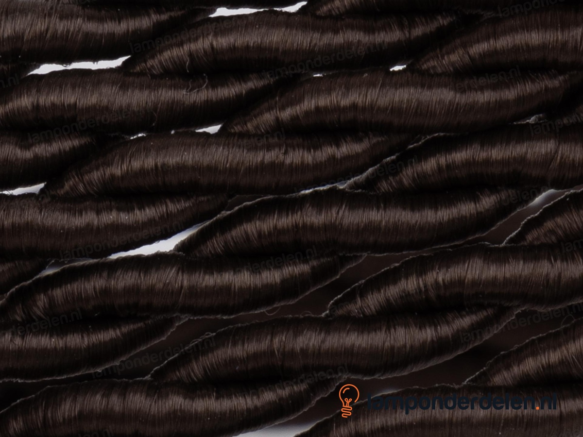 Strijkijzersnoer donkerbruin gedraaid - 2 x 0,75 mm²