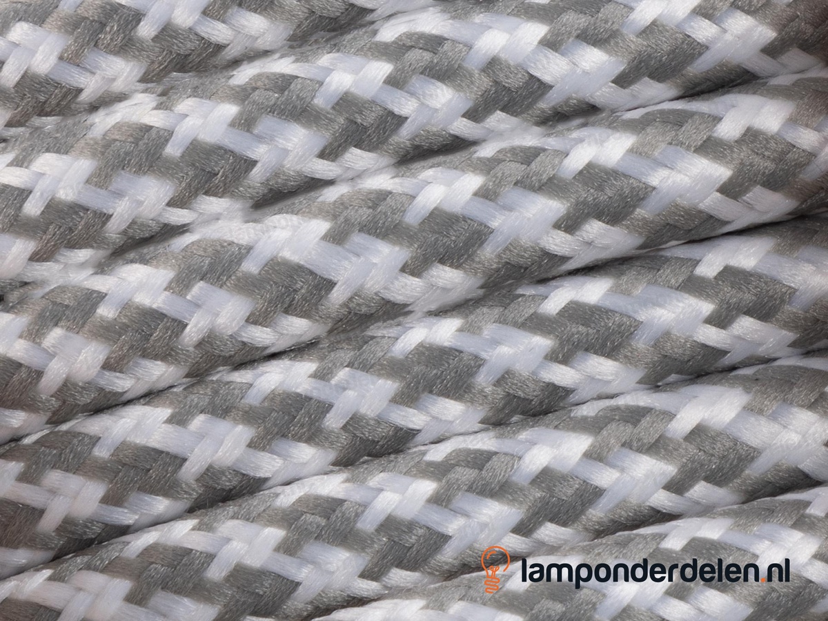 Strijkijzersnoer donkergrijs met wit mix - 2 x 0,75 mm²