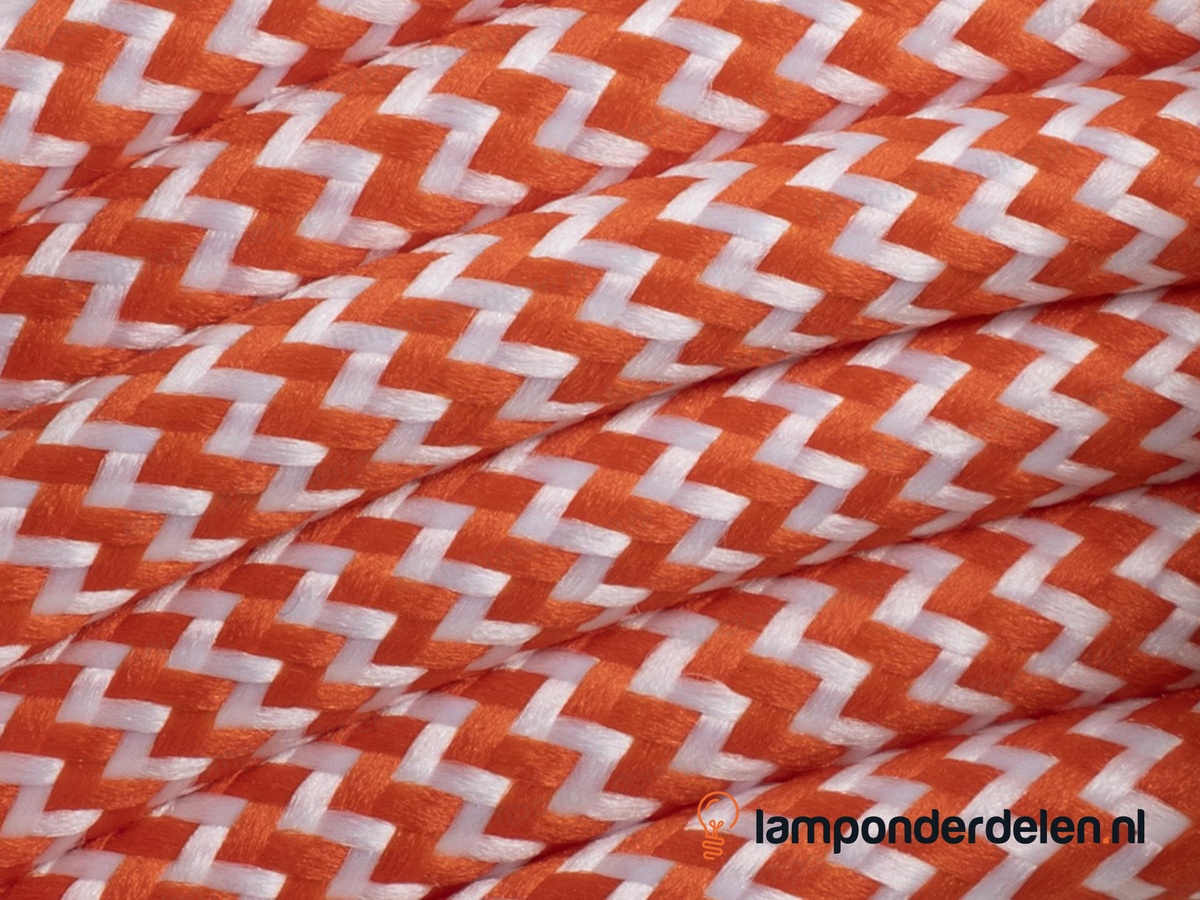 Strijkijzersnoer donkeroranje met wit - 2 x 0,75 mm²