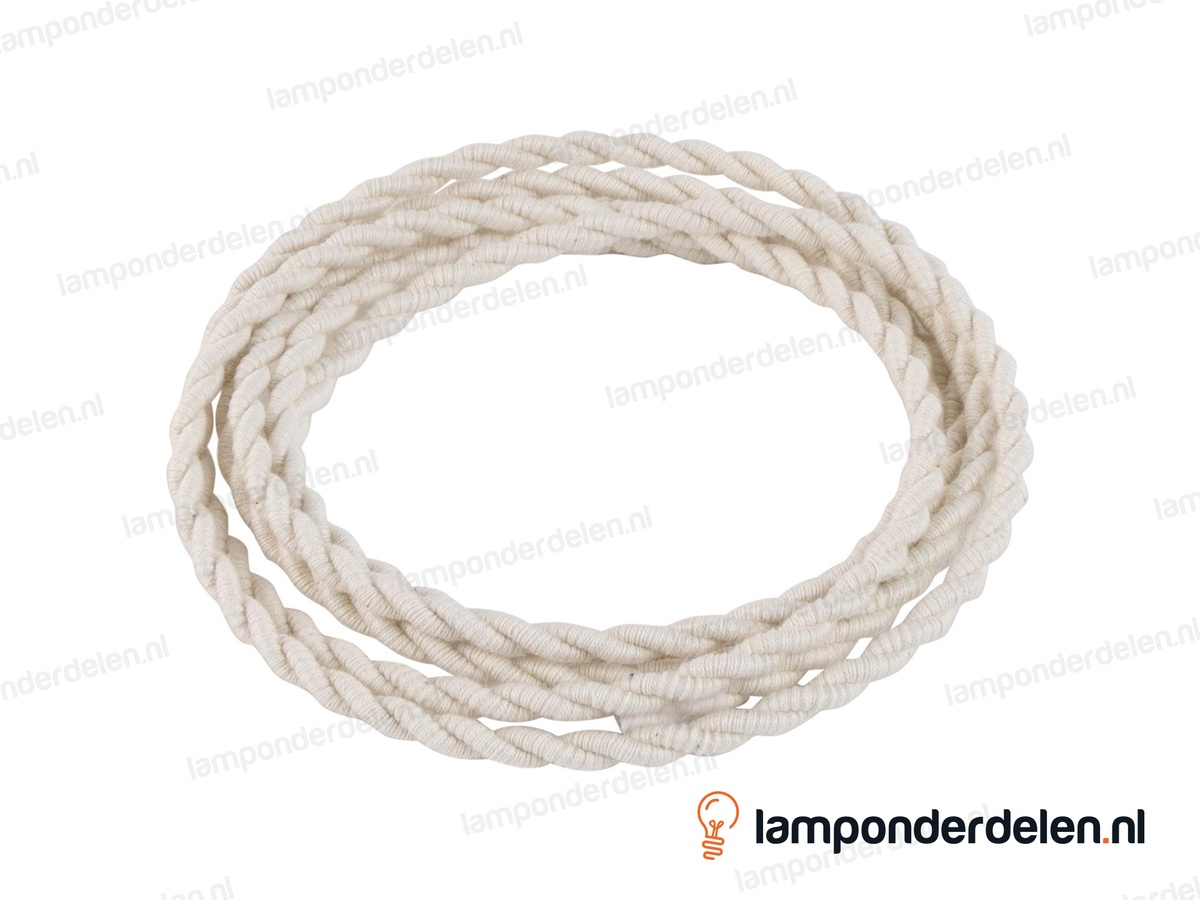 Strijkijzersnoer licht linnen gedraaid - 2 x 0,75 mm²