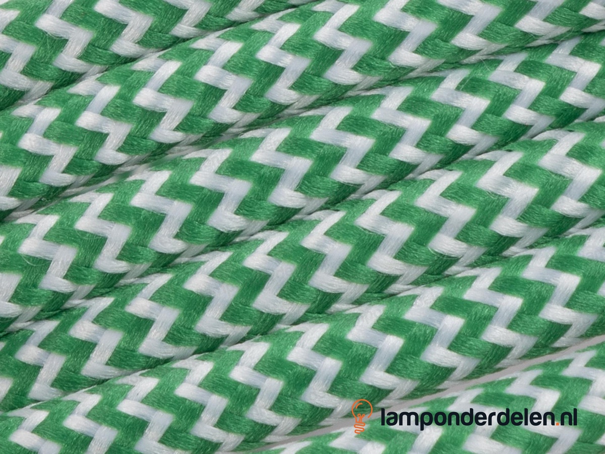 Strijkijzersnoer lichtgroen met wit - 2 x 0,75 mm²