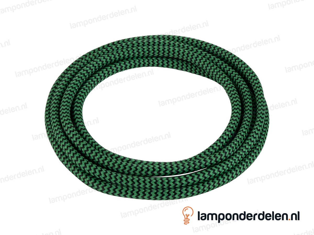 Strijkijzersnoer lichtgroen met zwart - 2 x 0,75 mm²