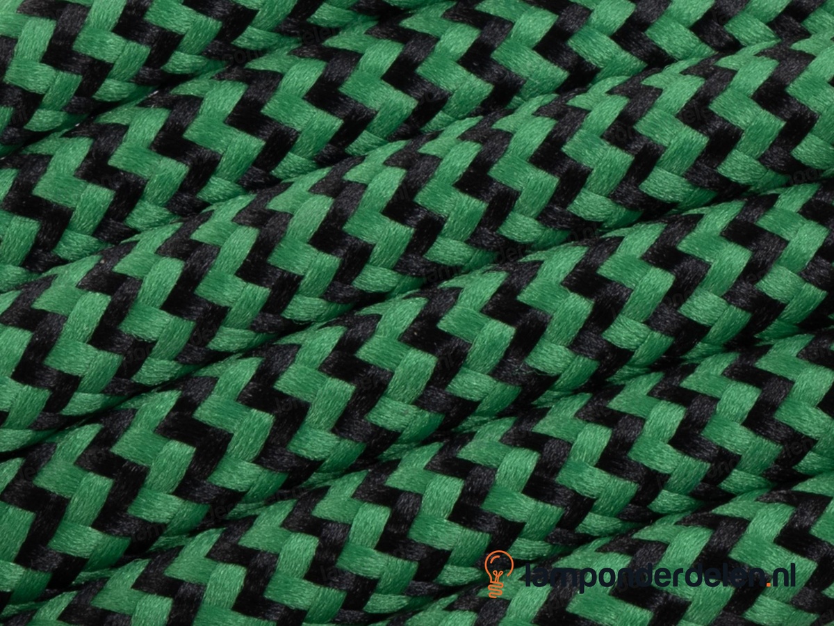 Strijkijzersnoer lichtgroen met zwart - 2 x 0,75 mm²