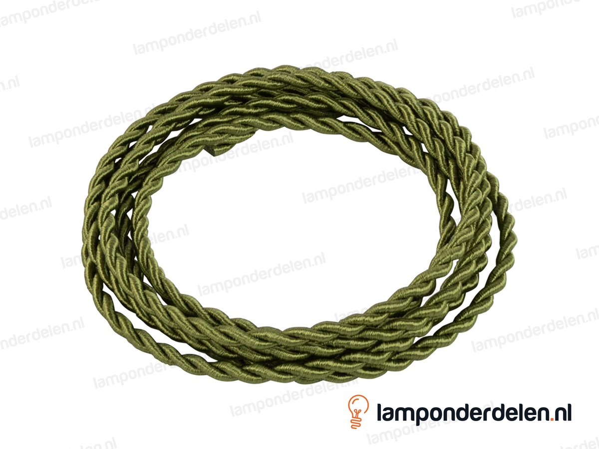 Strijkijzersnoer olijfgroen gedraaid - 2 x 0,75 mm²