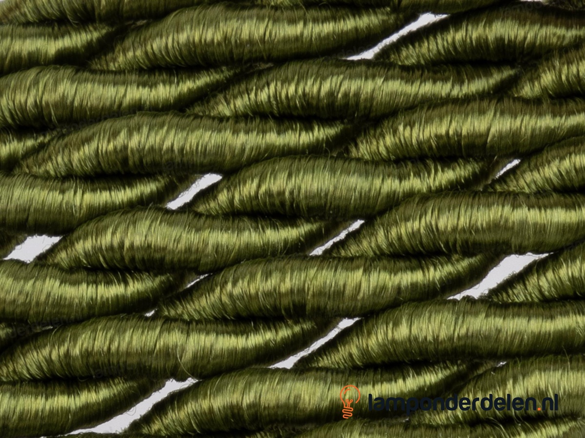 Strijkijzersnoer olijfgroen gedraaid - 2 x 0,75 mm²
