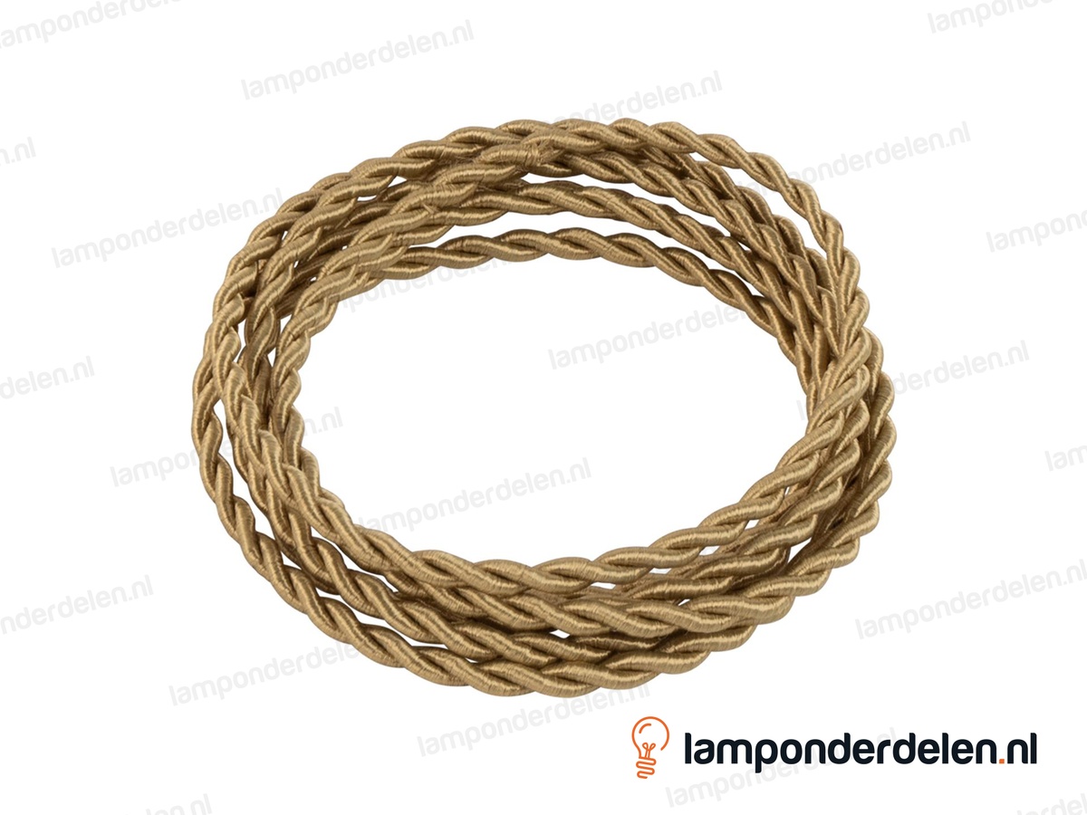 Strijkijzersnoer oud goud gedraaid - 2 x 0,75 mm²