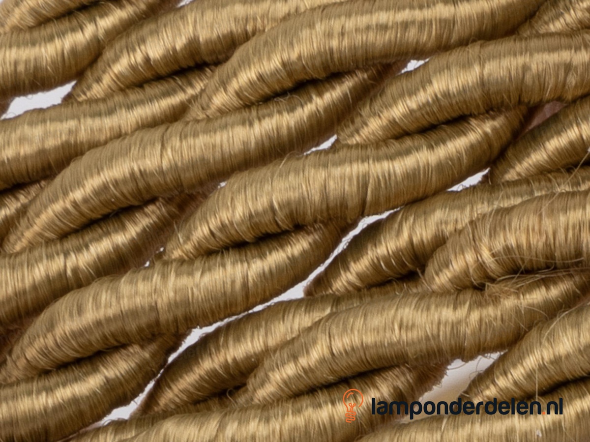 Strijkijzersnoer oud goud gedraaid - 2 x 0,75 mm²