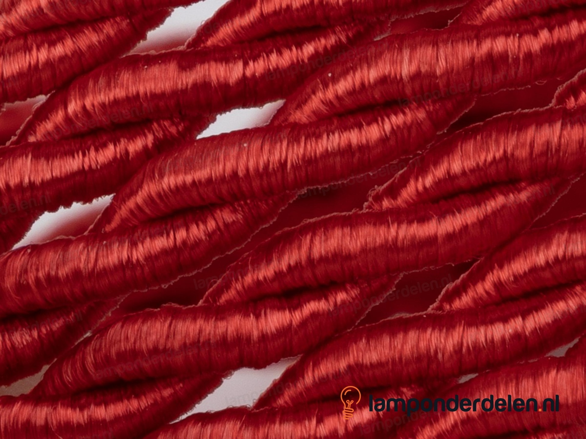 Strijkijzersnoer rood gedraaid - 2 x 0,75 mm²