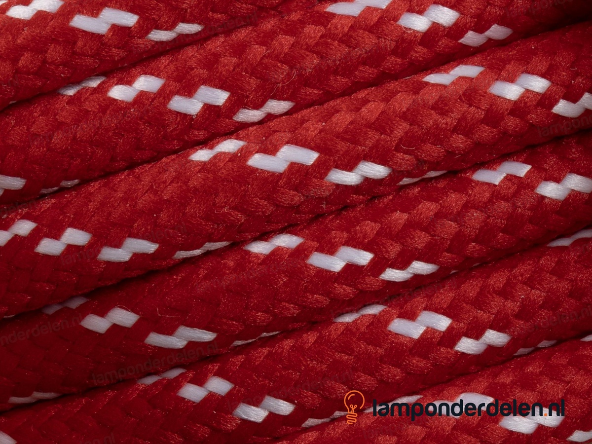 Strijkijzersnoer rood met witte stip - 2 x 0,75 mm²