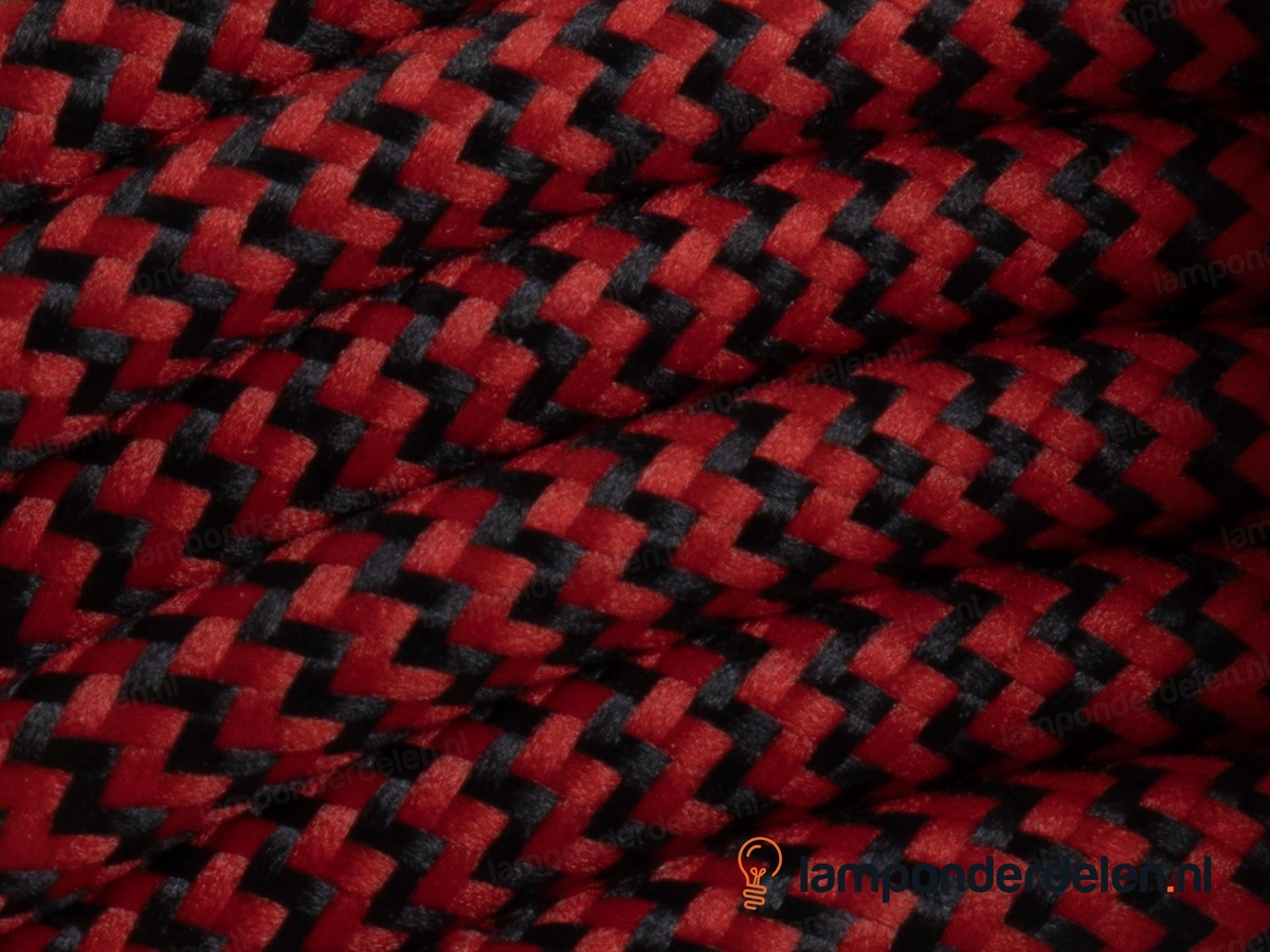 Strijkijzersnoer rood met zwart - 2 x 0,75 mm²