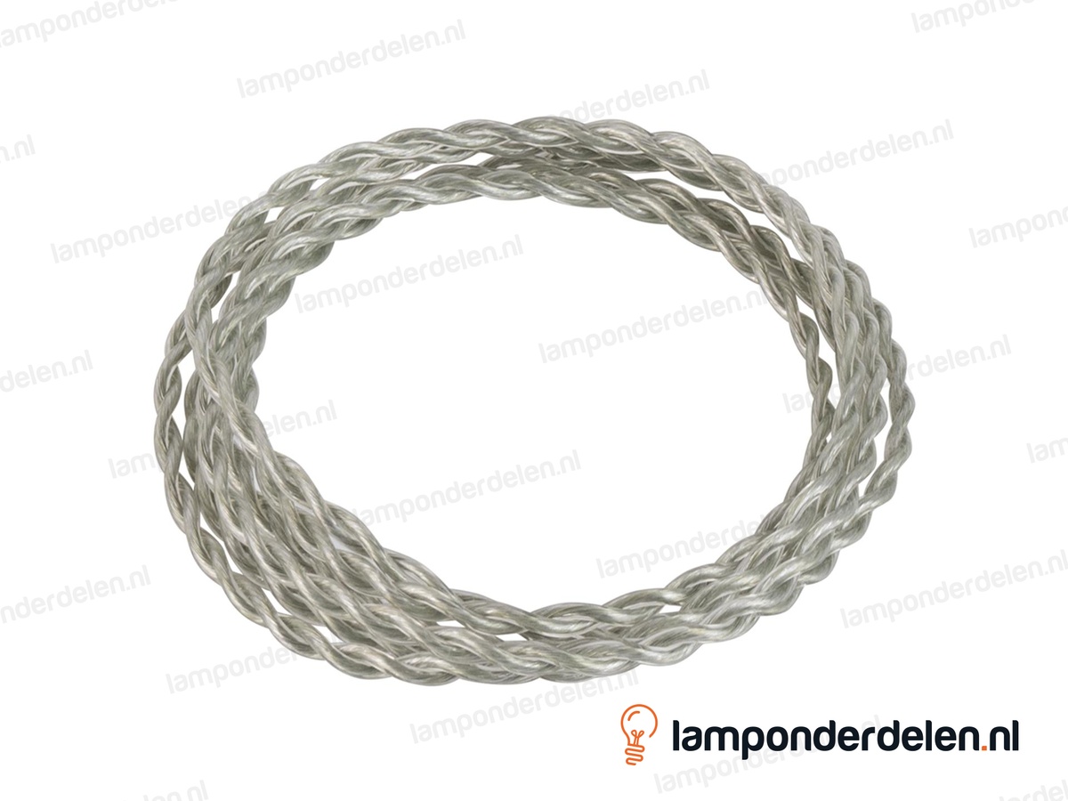 Strijkijzersnoer transparant gedraaid - 2 x 0,75 mm²