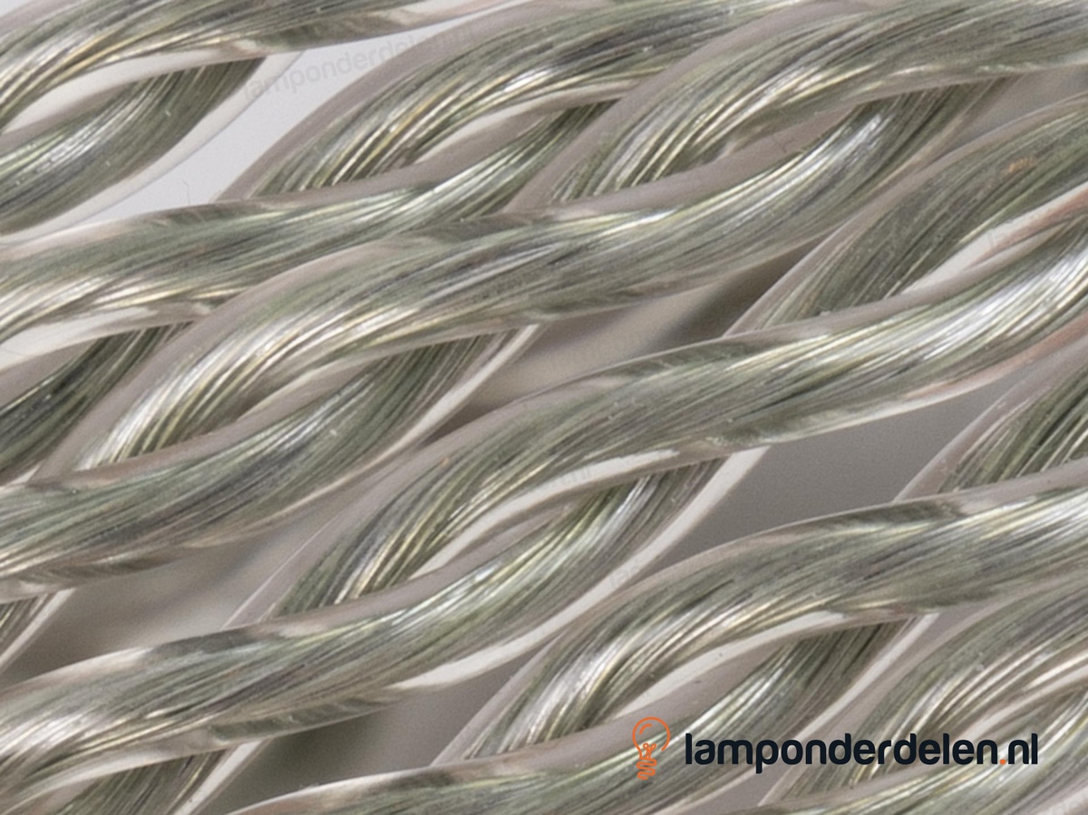 Strijkijzersnoer transparant gedraaid - 2 x 0,75 mm²