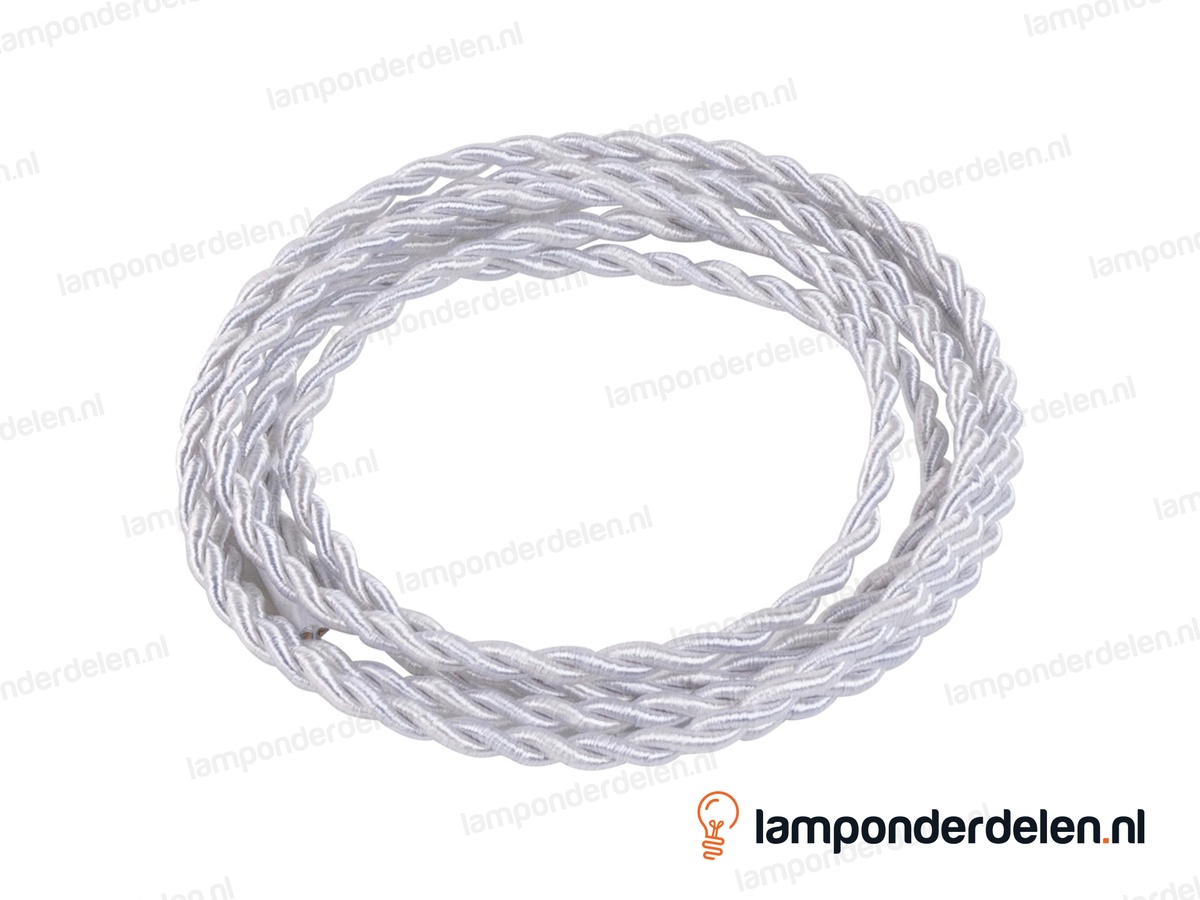 Strijkijzersnoer wit gedraaid - 2 x 0,75 mm²