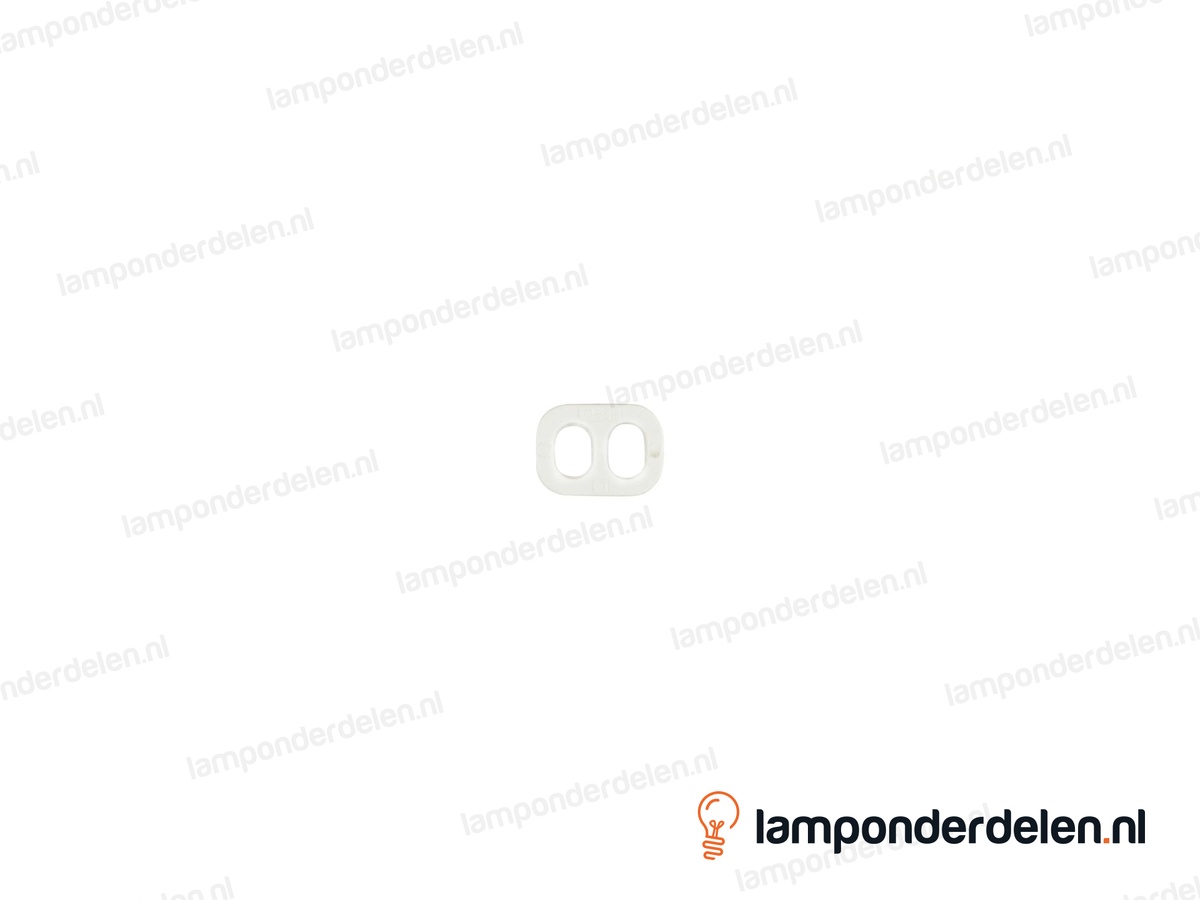 Trekontlaster kunststof wit 2-gaats - geschikt voor plat snoer