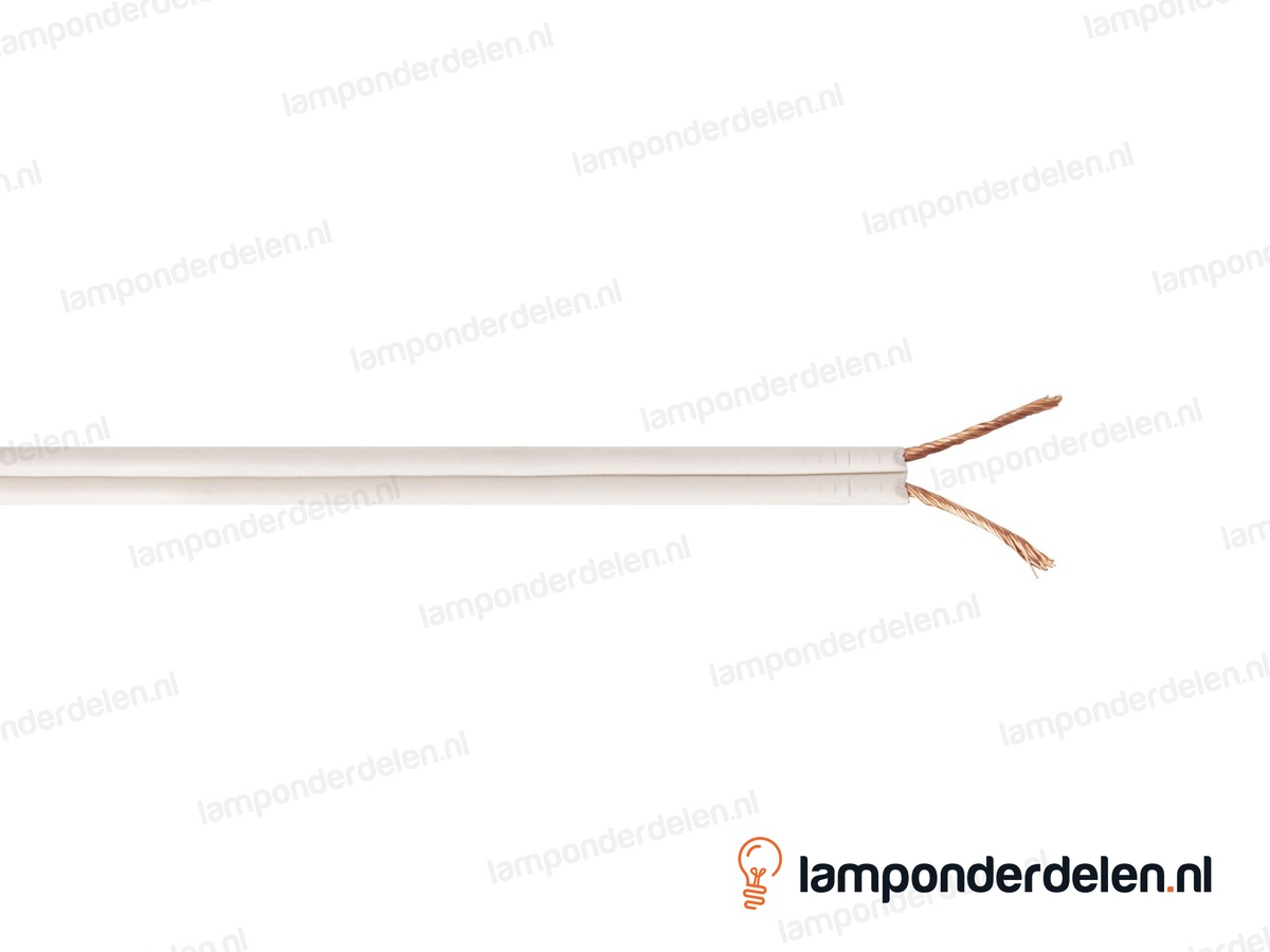 Tweelingsnoer wit plat - 2 x 0,75 mm²