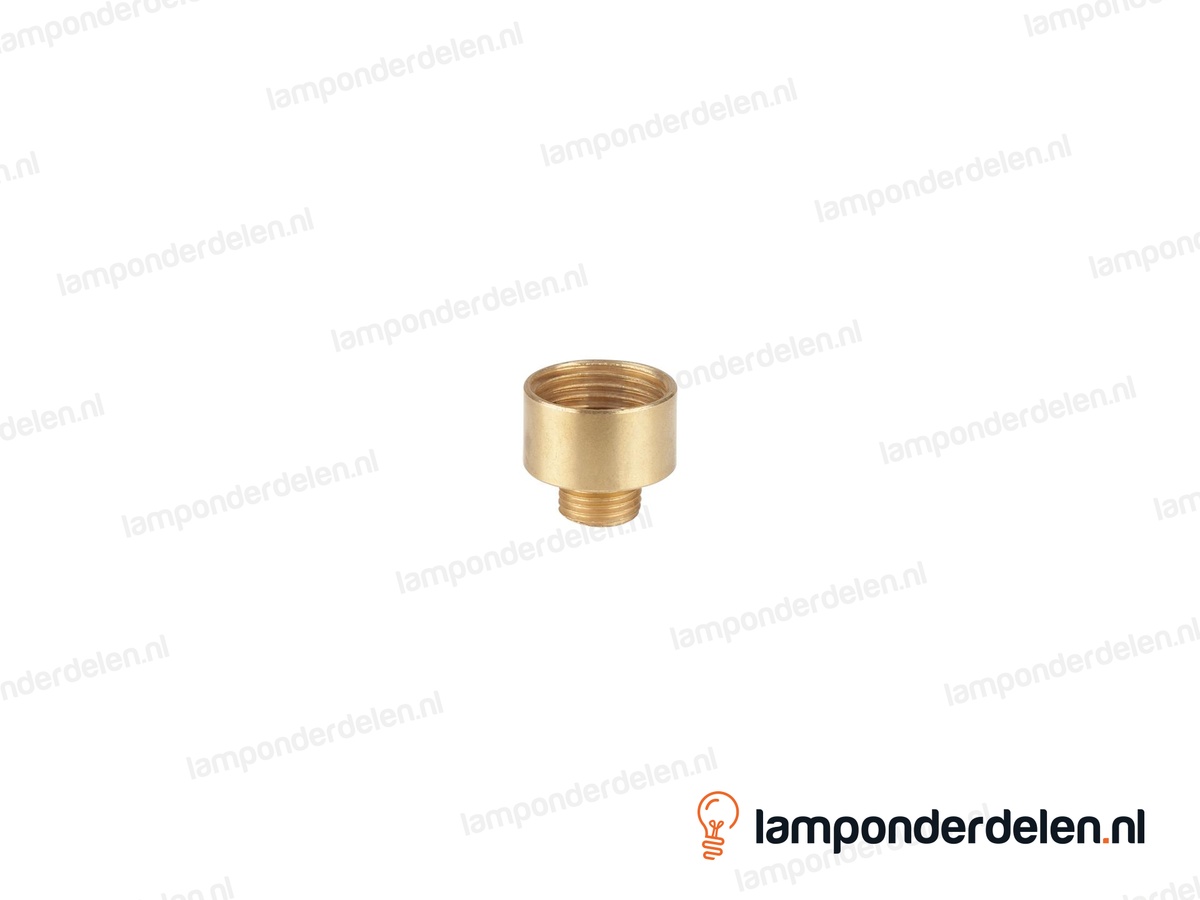 Verloopdop messing - hoogte 16 mm - van binnendraad 3/8 gas naar buitendraad M10x1