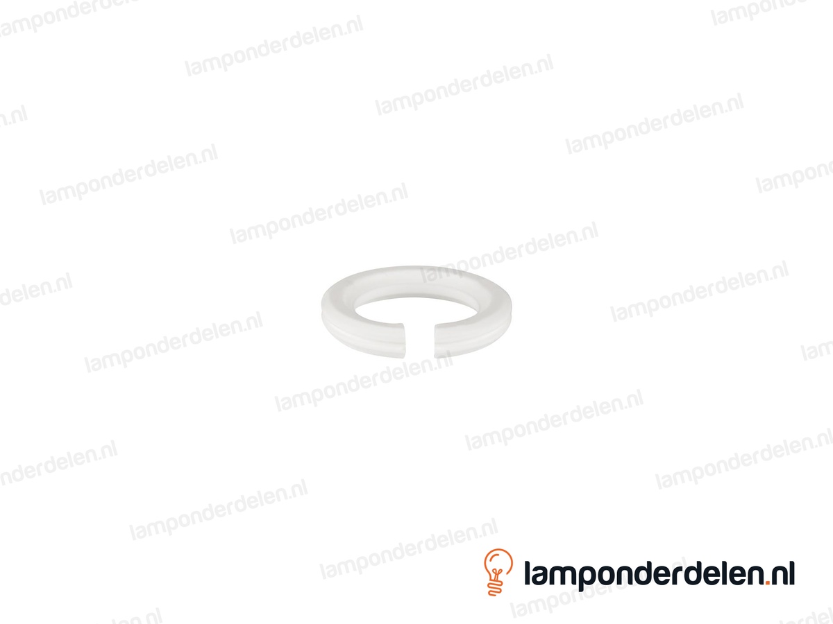 Verloopring kunststof wit voor lampenkap - van E27 naar E14 fitting