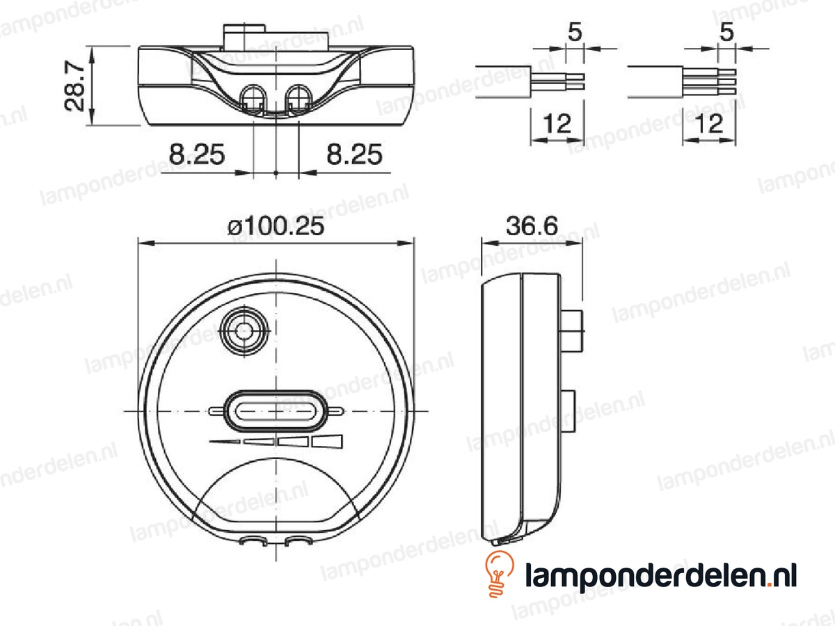 Vloerdimmer kunststof transparant LED - 4 tot 25 watt - maximaal vier LED lampen