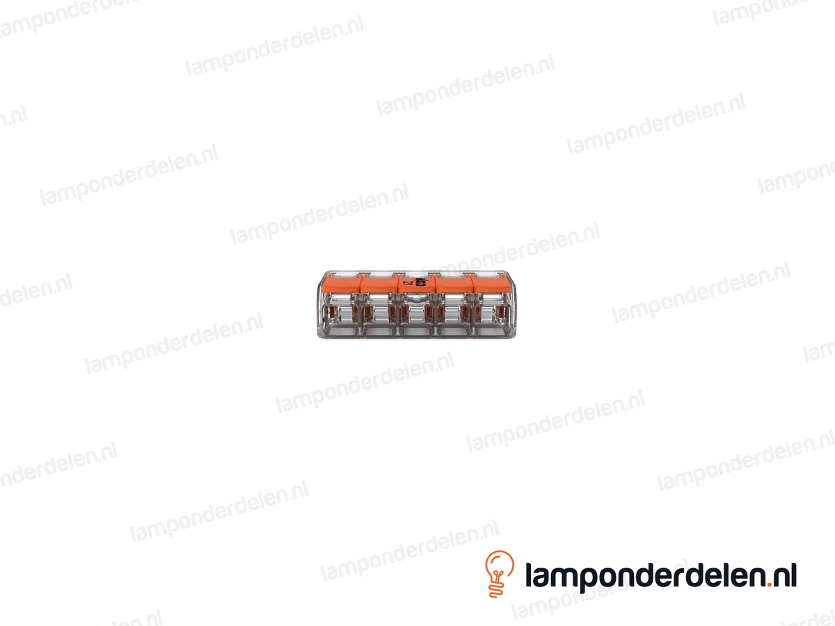 Wago verbindingsklem 5 voudig met hendel