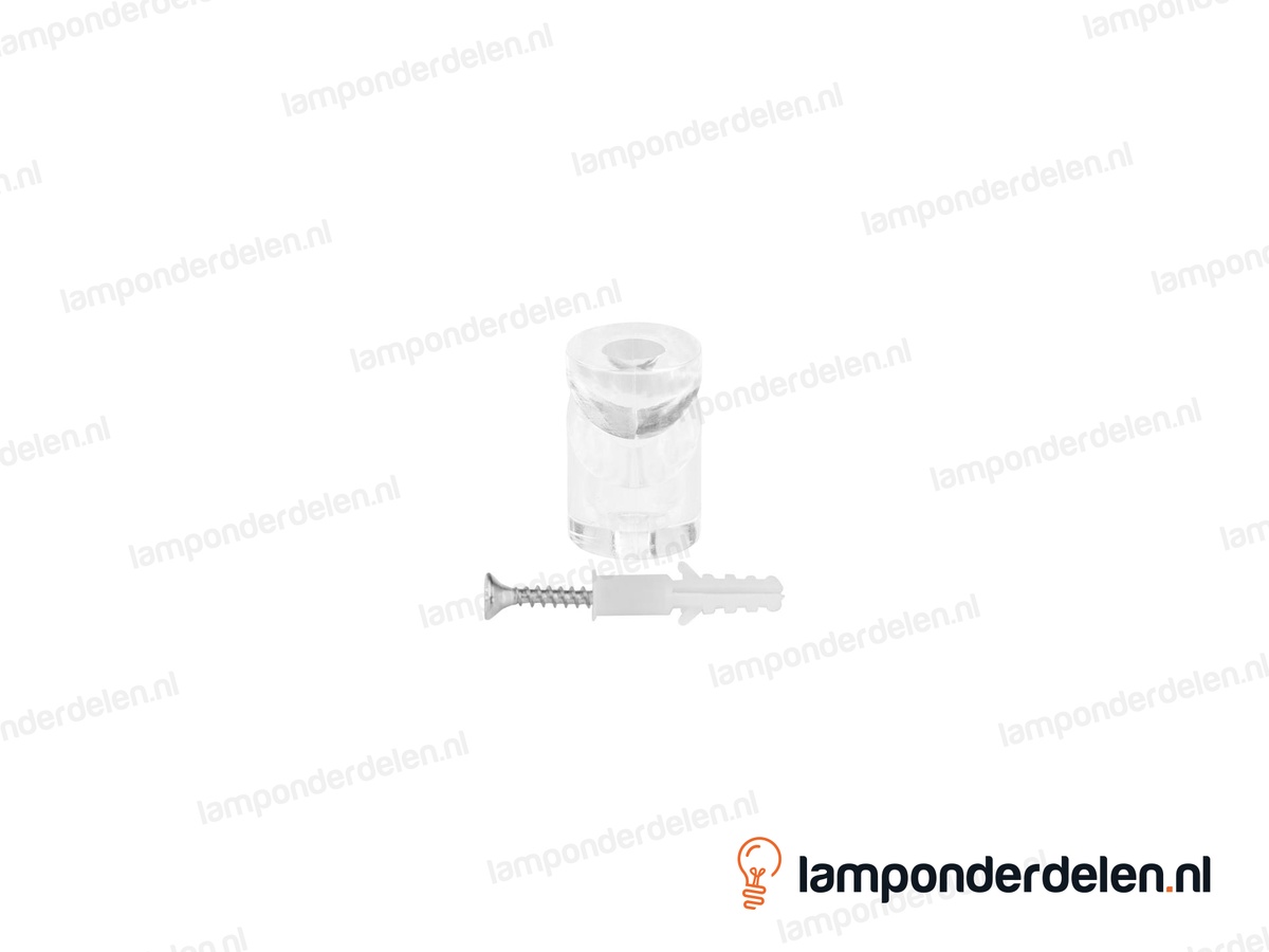 Wand en plafond snoerbevestiging kunststof transparant - V-haak